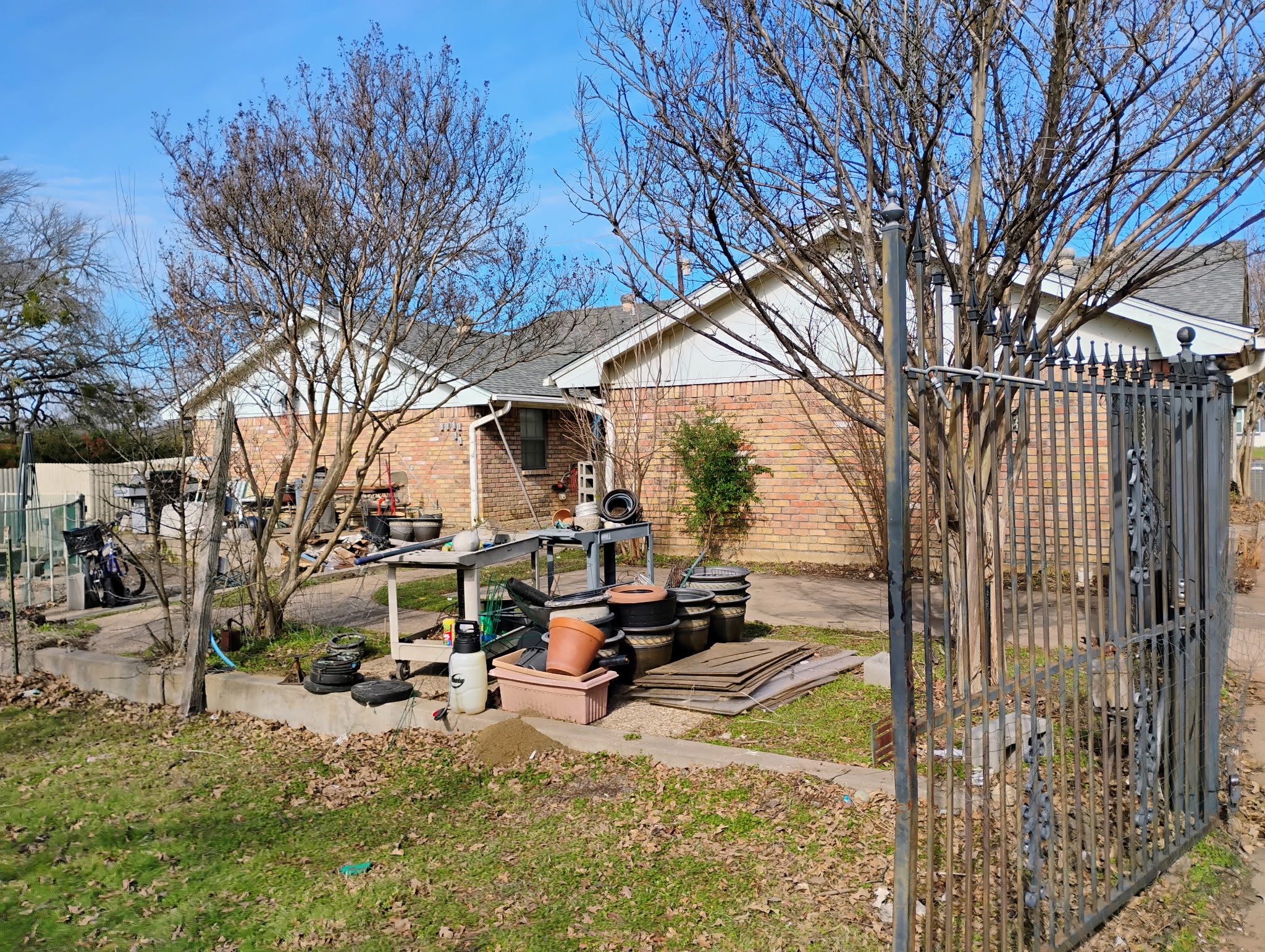 Yard tidy after seasonal cleanup